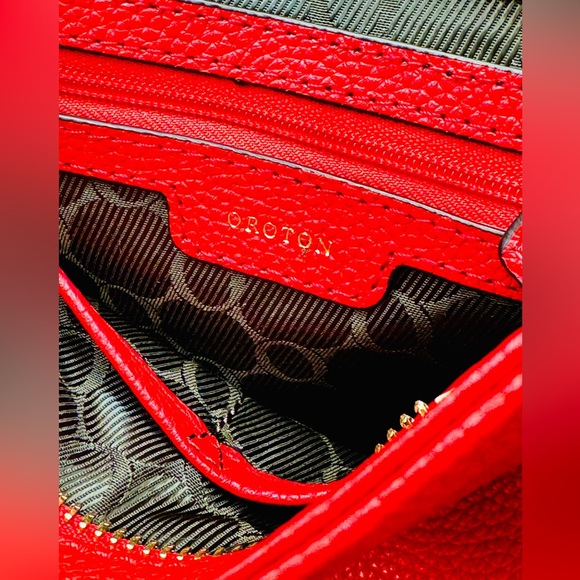 🆕 OROTON 🧿 NWOT Bueno Red Leather Backpack - Picture 13 of 16